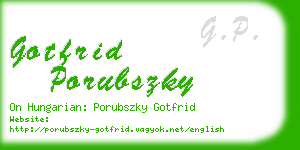 gotfrid porubszky business card
